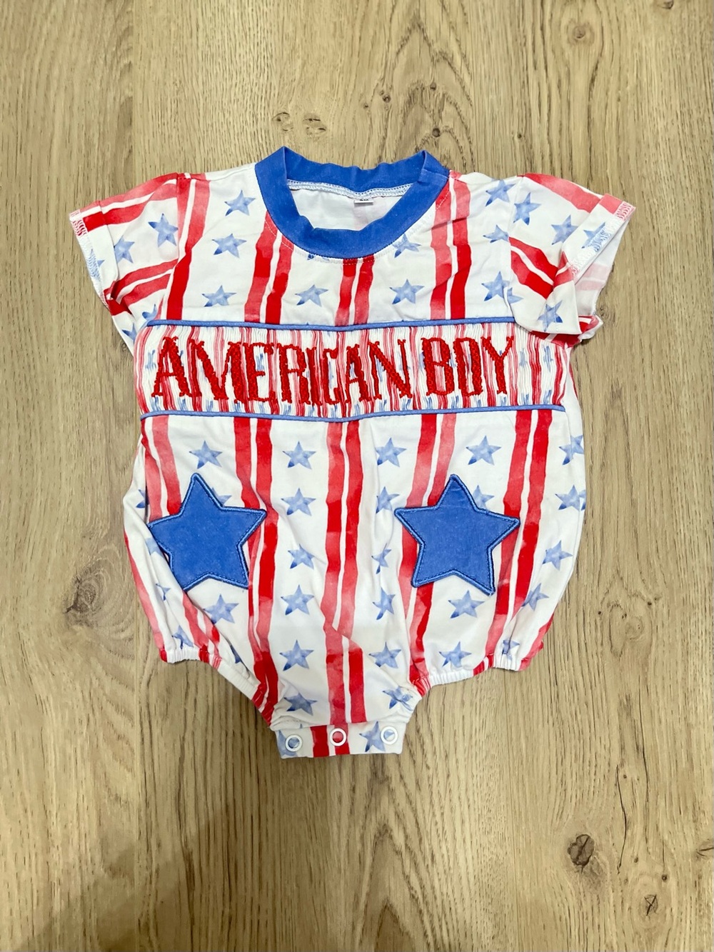 American Boy Red, White & Blue Star Baby Bodysuit (3 mo)